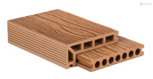 G21 kültéri burkolólap 2,5 x 14,8 x 30 cm, Light Wood kerek lyukakkal, WPC