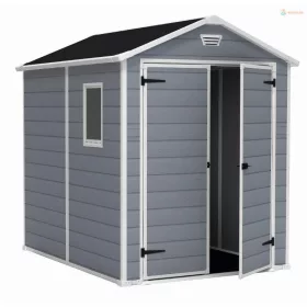   Keter MANOR 6 x 8 DD kerti tároló szürke / fehér, padlóval