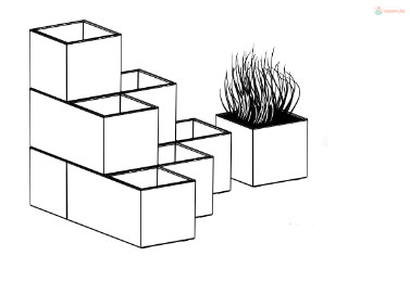 Prosperplast SIERRA SQUARE virágcserép ,beton effekt 38,5 cm antracit