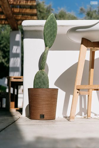 Prosperplast FURU ROUND LOW ECO WOOD kaspó 30 cm naturo