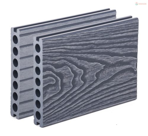 G21 kültéri burkolólap 2,5 x 14,8 x 400 cm, Silver Wood kerek lyukakkal, WPC