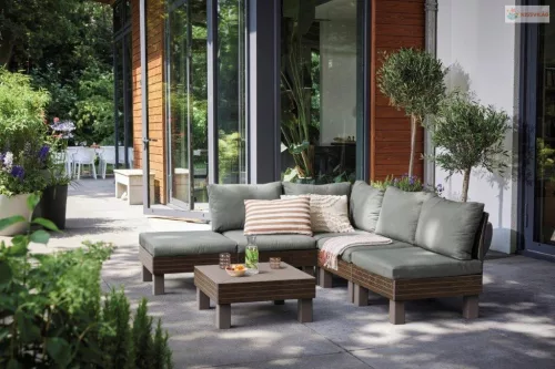 Keter Elements 5 személyes moduláris kerti bútor szett walnut