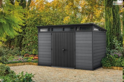 Keter Cortina 2.0 11x7 kerti ház padlóval, grafit, padlóval.