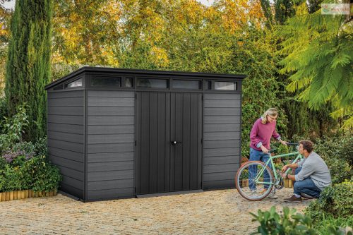 Keter Cortina 2.0 11x7 kerti ház padlóval, grafit, padlóval.
