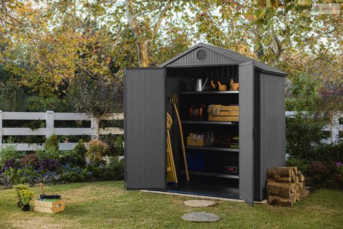 Keter Darwin 6 x 4 kerti tároló, szürke, padlóval