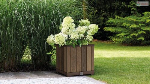 Keter Deco négyzet alakú virágcserép, diófa