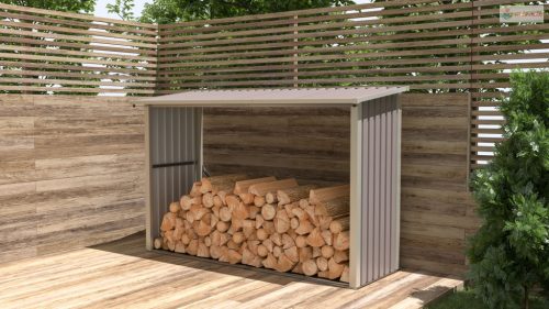 G21 WOH 335 tüzifa tároló - 242 x 89 cm, szürke