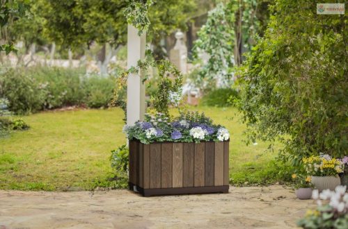 Keter Deco téglalap alakú virágcserép, diófa