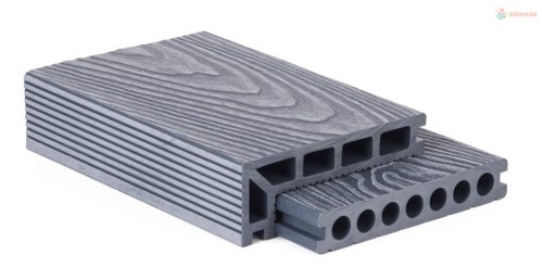 G21 kültéri burkolólap 2,5 x 14,8 x 300 cm, Silver Wood kerek lyukakkal, WPC