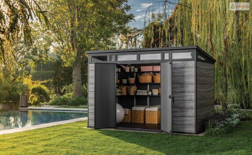 Kerti ház Keter PENT Signature 11x7 Storm Grey, padlóval