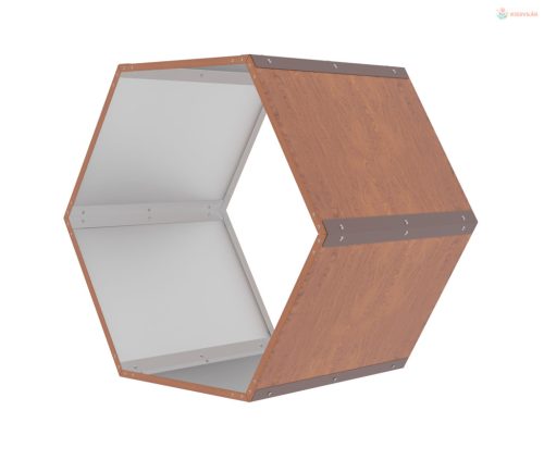 Tüzifa tároló G21 HEX 53 - 92 x 60 cm, barna