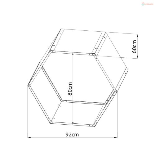 Tüzifa tároló G21 HEX 53 - 92 x 60 cm, barna