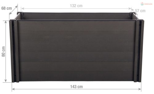 Magaságyás G21 Crop 143 x 68 x 80, WPC, ébenfa