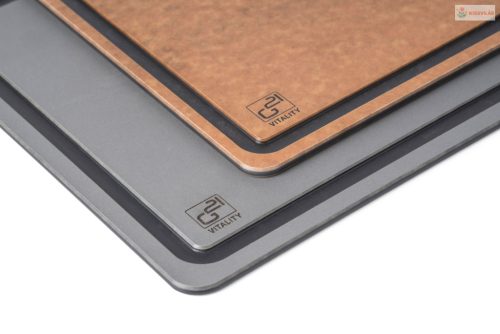 G21 EcoCut szeletelődeszka természetes cellulózból – 2 darabos készlet, grafit/barna színben