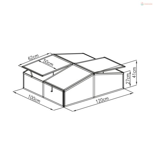 G21 GA12 - 100 x 120 x 40 cm kétrészes melegágy