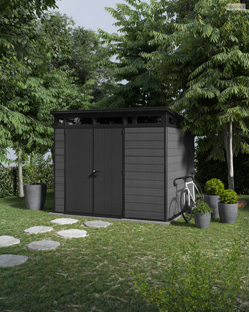 Keter Cortina 9x7 kerti tároló grafitszürke, padlóval