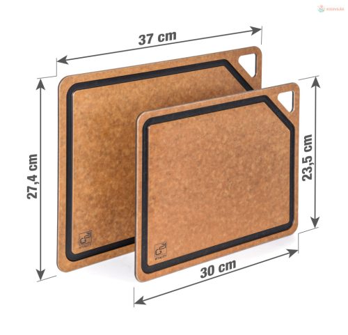 G21 EcoCut vágódeszka természetes cellulózból – 2 db-os készlet, barna