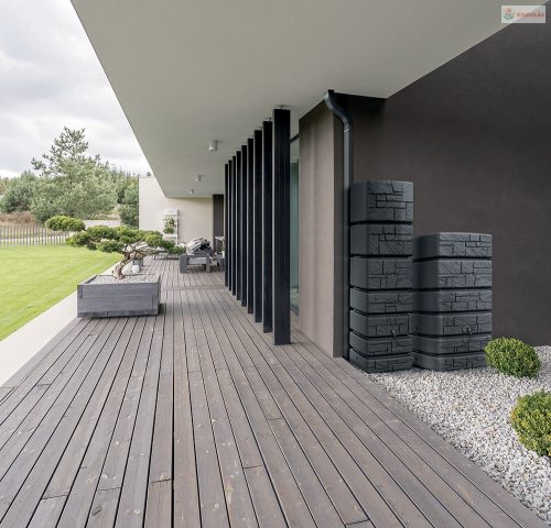 Prosperplast TOWER STONE hordó antracit 350l