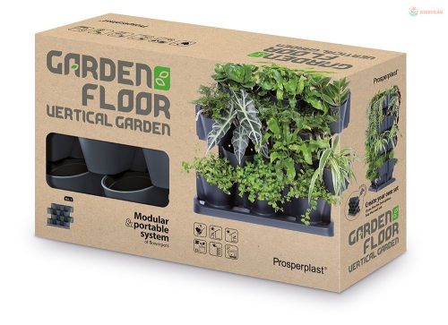 Prosperplast CASCADE GARDEN vízszintes kaspó készlet antracit