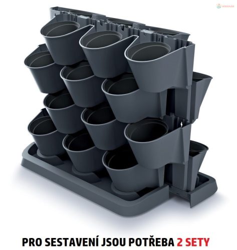 Prosperplast CASCADE GARDEN vízszintes kaspó készlet antracit