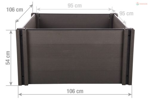 G21 Crop magaságyás 106 x 106 x 54, WPC, Ében