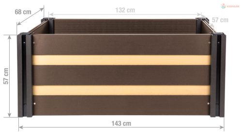 G21 Crop Duo magaságyás 143 x 68 x 57, WPC, Cumaru