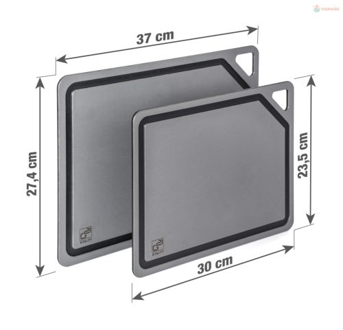 G21 EcoCut szeletelődeszka természetes cellulózból – 2 darabos készlet, grafit színben