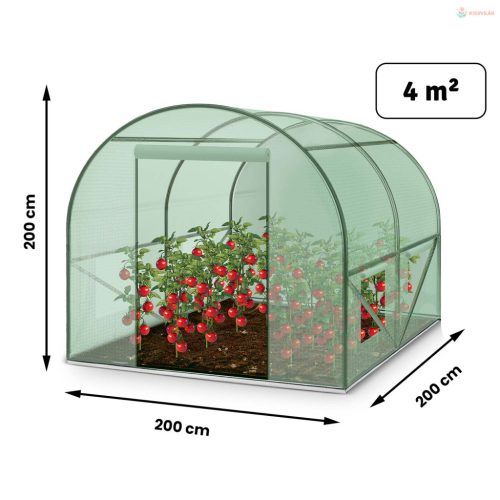 Kerti fóliasátor üvegházzal 2 x 2 m (4m2) Plonos