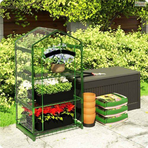 Üvegház polccal 69 x 49 x 125 cm Plonos 4921