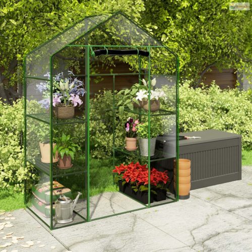 Üvegház két polccal 140 x 71 x 195 cm Plonos 4922