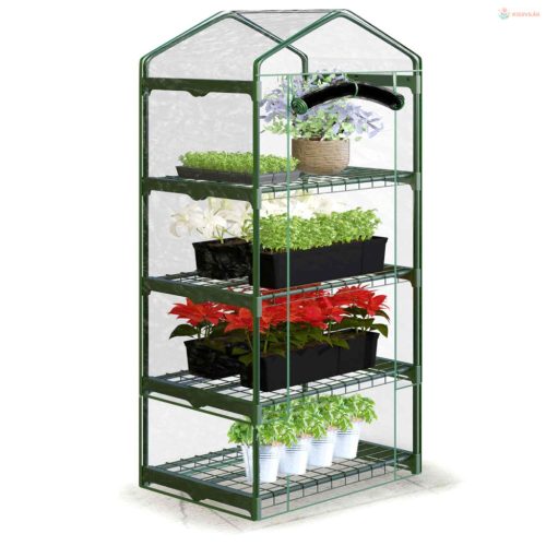 Üvegház polccal 70 x 50 x 160 cm Plonos