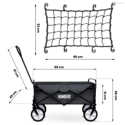 Humberg összecsukható szállítókocsi 80L – HM-511 (2 az 1-ben)