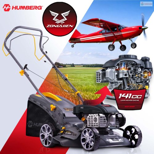 Humberg benzines önjáró fűnyíró 40 cm / 45L – Zongshen 141cc + olaj
