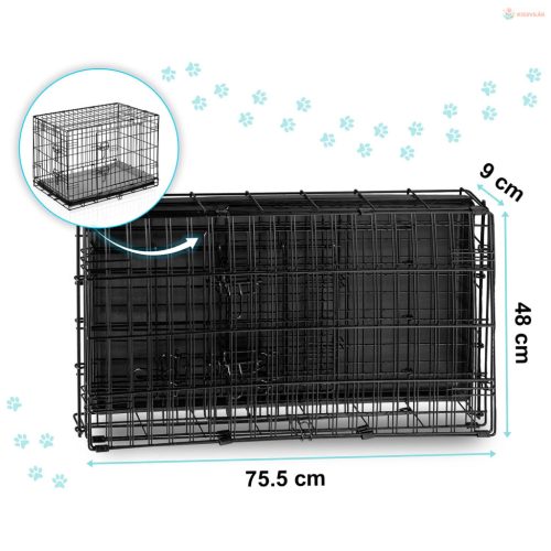 Fém kutya kennel fekhellyel