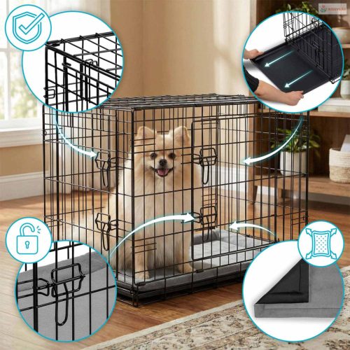 Fém kutya kennel fekhellyel