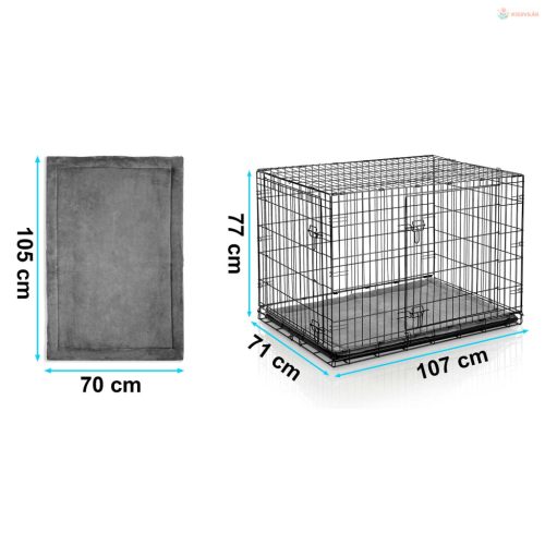 Fém kutya kennel fekhellyel