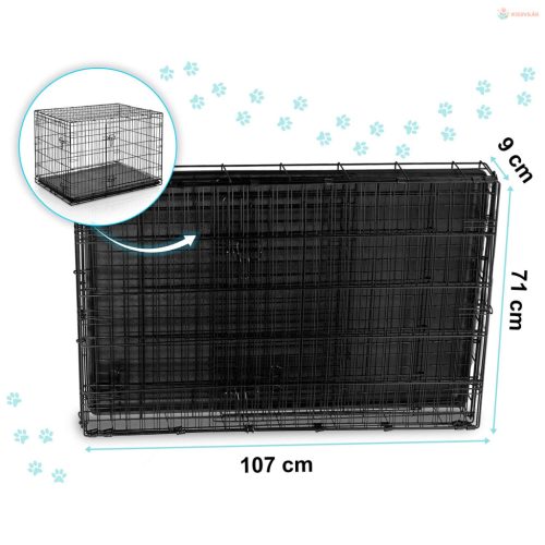 Fém kutya kennel fekhellyel