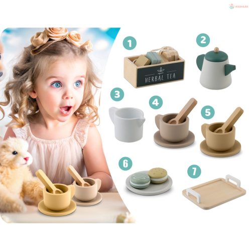 Fa teáskészlet tálcával Nukido NK-864