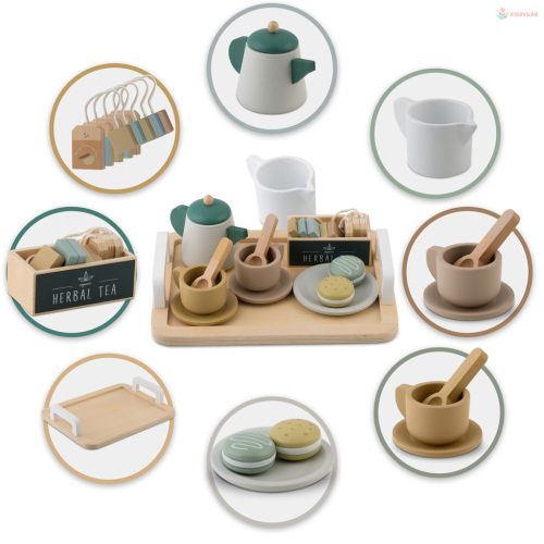 Fa teáskészlet tálcával Nukido NK-864