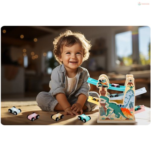 Fa csúszda játék kisautókkal Ricokids RK-867