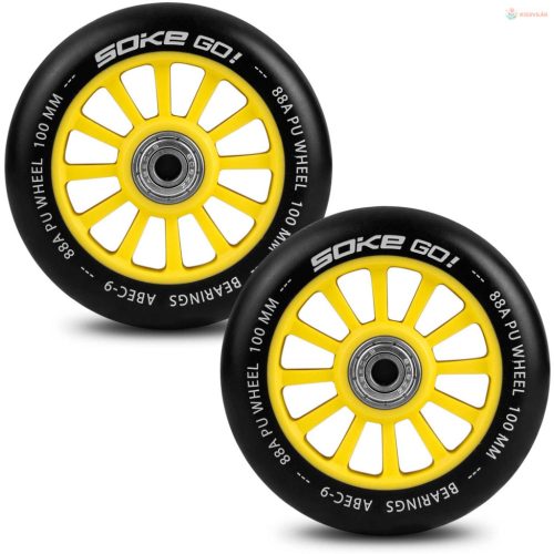 Rollerkerekek 100 mm sárga 2 db