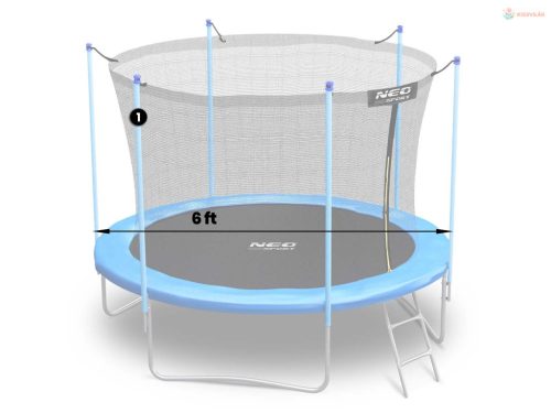 Neo-Sport trambulin felső oszlop – belső hálóhoz, 6FT