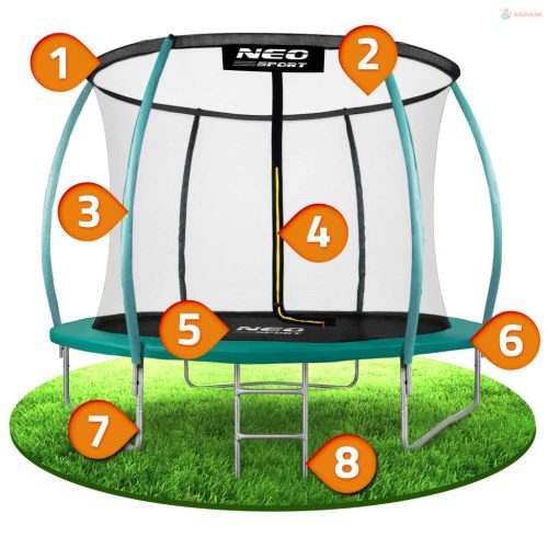 Kerti trambulin 312 cm belső hálóval Neo-Sport