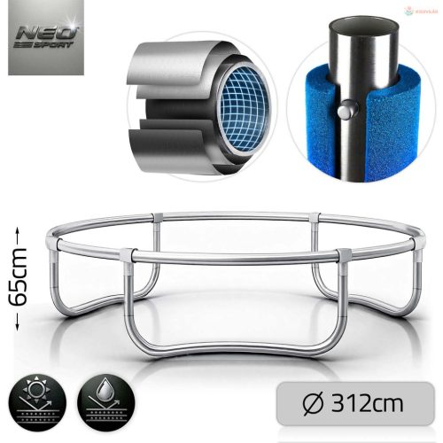 Kerti trambulin 10FT/312 cm belső védőhálóval és létrával Neo-Sport – kék