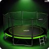 Kerti trambulin 13FT/404 cm külső védőhálóval és létrával Neo-Sport – zöld
