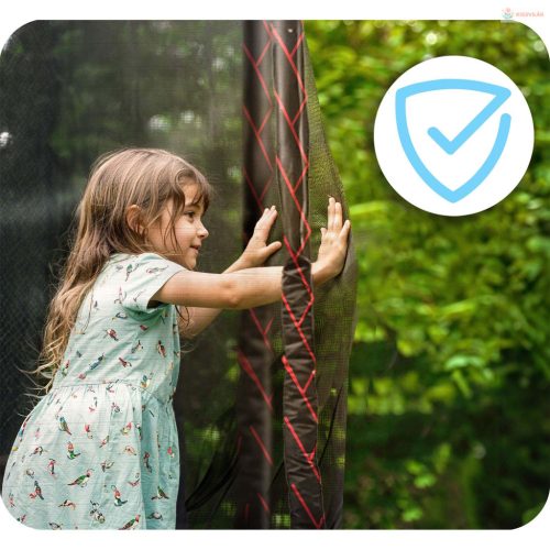 Kerti trambulin 13FT/404 cm külső védőhálóval és létrával Neo-Sport – kék