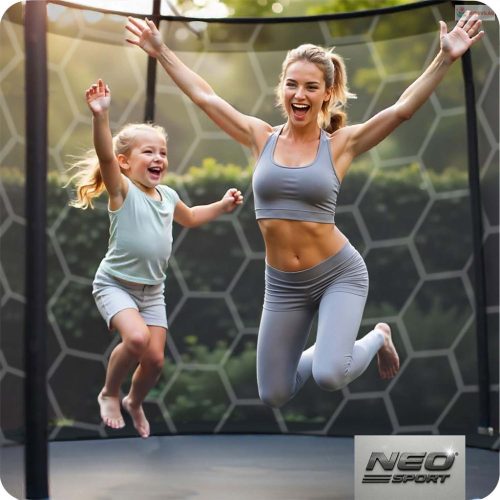 Kerti trambulin 14ft/435cm belső védőhálóval és létrával Neo-Sport