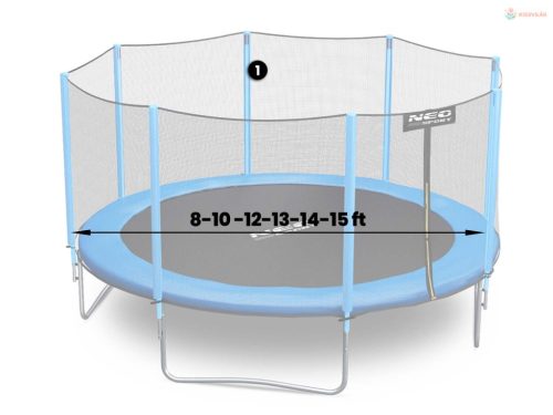 Neo-Sport trambulin felső oszlop – külső hálóhoz, 8-15ft
