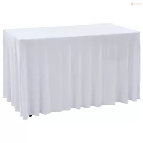 2 darab fehér sztreccs asztalszoknya 243 x 76 x 74 cm