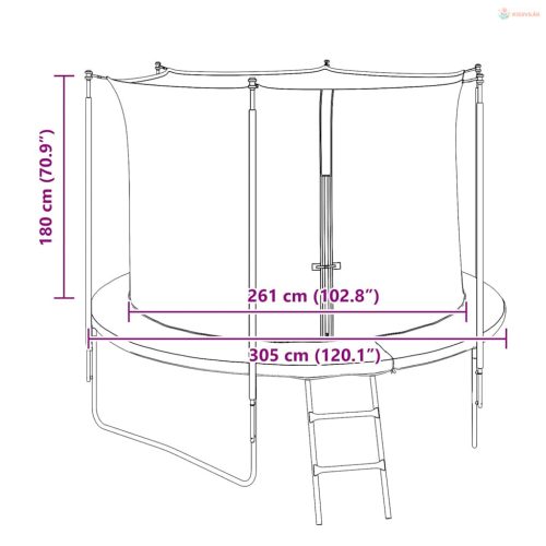 Védőháló kerek trambulinhoz 3,05 m